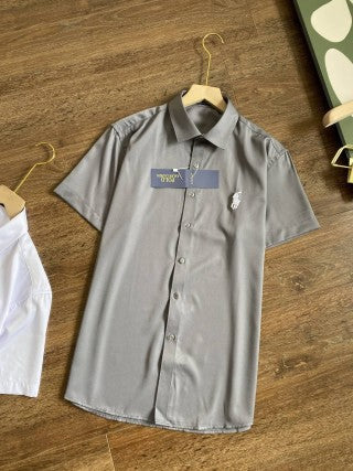 Ralph Lauren Shirt Satin Stretch Short Sleeve Button-Up