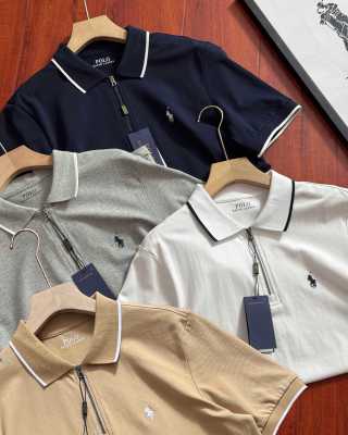 Ralph Lauren Half-Zip Contrast Trim Cotton Piqué Polo Shirt