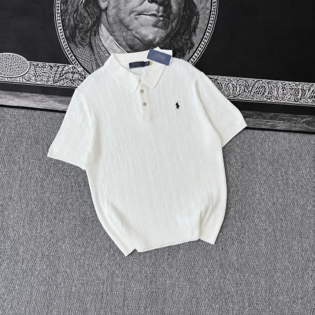 Ralph Lauren Polo Shirt Cable-Knit Cotton Short Sleeve Polo