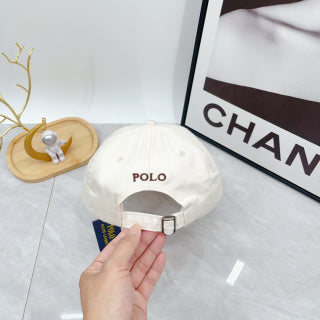 Ralph Lauren Hat White Brown Pony Soft-Crown Baseball Cap