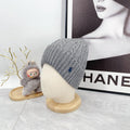 Ralph Lauren Hat Heather Gray Blue Pony Textured Cable Beanie