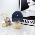 Ralph Lauren Hat Navy Pink Pony Script Brim Baseball Cap