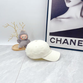 Ralph Lauren Hat Ivory Baseball Cap with Front Polo Bear Embroidery