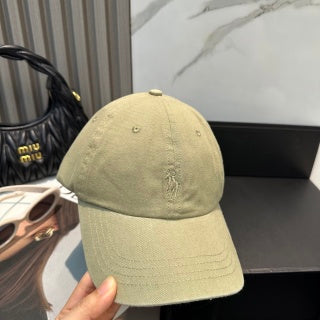 Ralph Lauren Hat Khaki Tonal Pony Curved Brim Cap