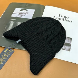 Ralph Lauren Hat Contrast Pony Ribbed Knit Beanie