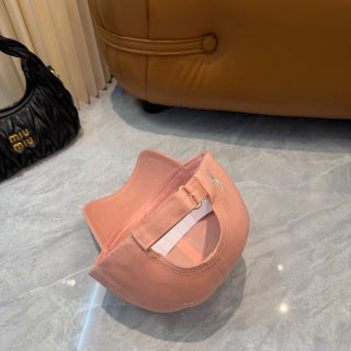 Ralph Lauren Hat Blush Pink Textured Baseball Cap with White Polo Ralph Lauren Wordmark