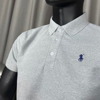 Ralph Lauren Unisex Light Gray Cotton Piqué Pony Polo Shirt