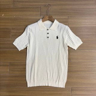 Ralph Lauren Polo Shirt Ribbed Knit Short Sleeve Polo