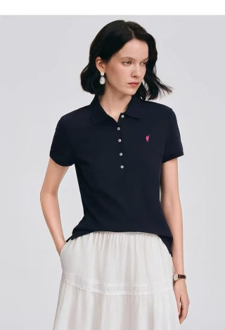 Ralph Lauren Women's Five Button Cotton Polo Shirt