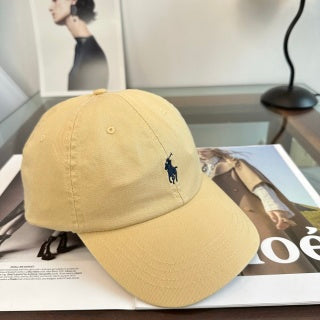 Ralph Lauren Hat Soft Yellow Black Pony Baseball Cap