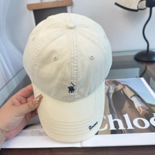 Ralph Lauren Hat Cream Pony Script-Brim Baseball Cap