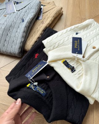 Ralph Lauren Cable-Knit Short Sleeve Polo Sweater