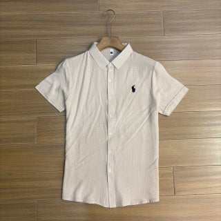 Ralph Lauren Shirt Solid Stretch Short Sleeve Button Shirt