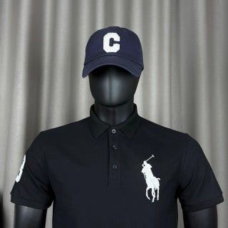 Ralph Lauren Polo Shirt Black Big Pony 03 Patch Cotton Piqué Polo