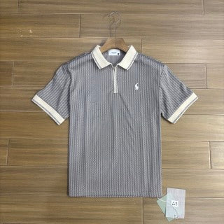 Ralph Lauren Polo Shirt Contrast Collar Ribbed Half-Zip Polo