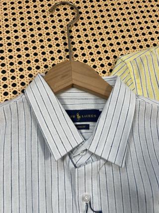 Ralph Lauren Shirt Linen Pinstripe Long Sleeve Shirt