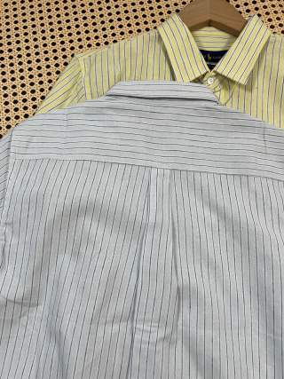 Ralph Lauren Shirt Linen Pinstripe Long Sleeve Shirt